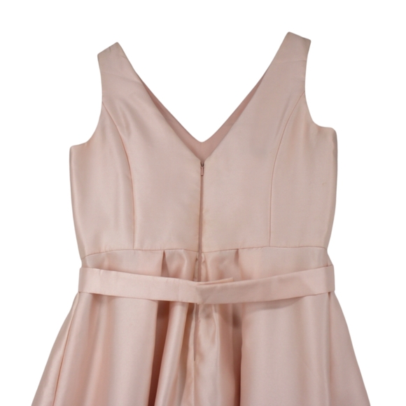 Alfred Sung Blush Satin High-Low Bridesmaid Evening Gown Dress Size 16 D723S - Picture 6 of 11